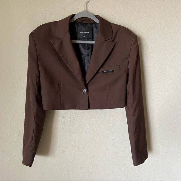 Daily Paper Marimba Brown Blazer Cropped Size XS - Picture 9 of 15